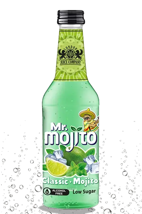 "Mr. Mojito Classic Mojito 330ml glass bottle alcohol-free sparkling drink Back Image"
